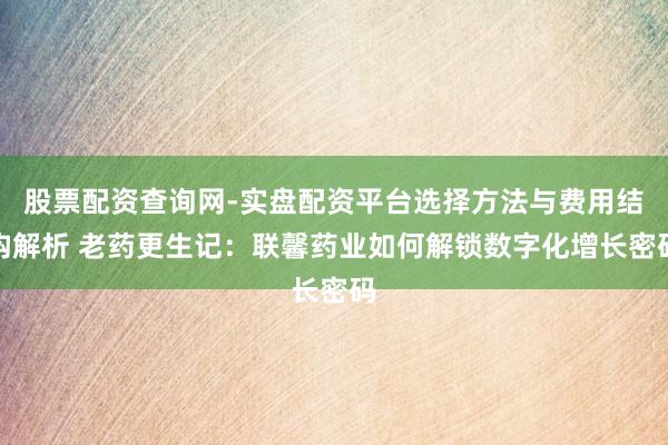 股票配资查询网-实盘配资平台选择方法与费用结构解析 老药更生记：联馨药业如何解锁数字化增长密码