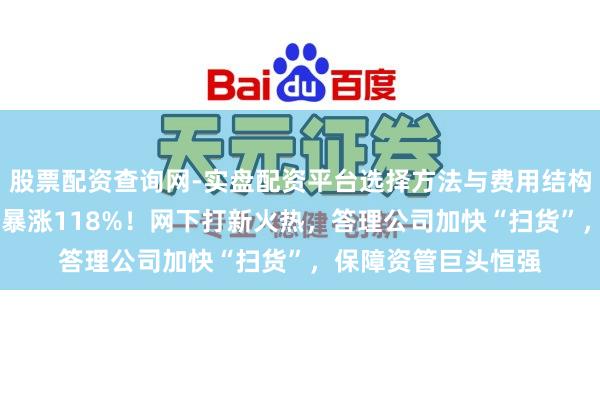 股票配资查询网-实盘配资平台选择方法与费用结构解析 固德电材首日暴涨118%！网下打新火热，答理公司加快“扫货”，保障资管巨头恒强