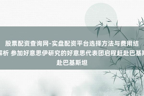 股票配资查询网-实盘配资平台选择方法与费用结构解析 参加好意思伊研究的好意思代表团启程赶赴巴基斯坦