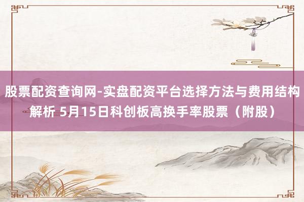 股票配资查询网-实盘配资平台选择方法与费用结构解析 5月15日科创板高换手率股票（附股）