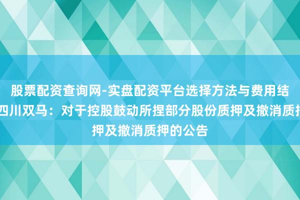 股票配资查询网-实盘配资平台选择方法与费用结构解析 四川双马：对于控股鼓动所捏部分股份质押及撤消质押的公告